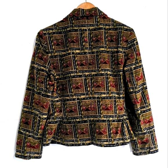 Vintage Harve Benard Cotton Blend Velvet Women's Blazer Jacket Size 8 - Picture 5 of 5